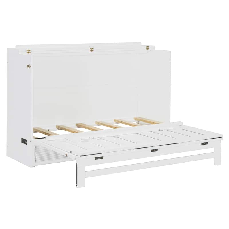 Murphy Bed with Large Drawer, USB Ports and Outlets