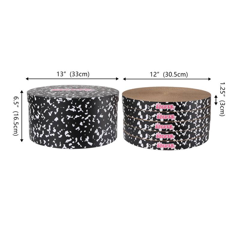 Kate 12" Cardboard Reversible Cat Scratcher Pad in Box with Catnip, (5-Pack)