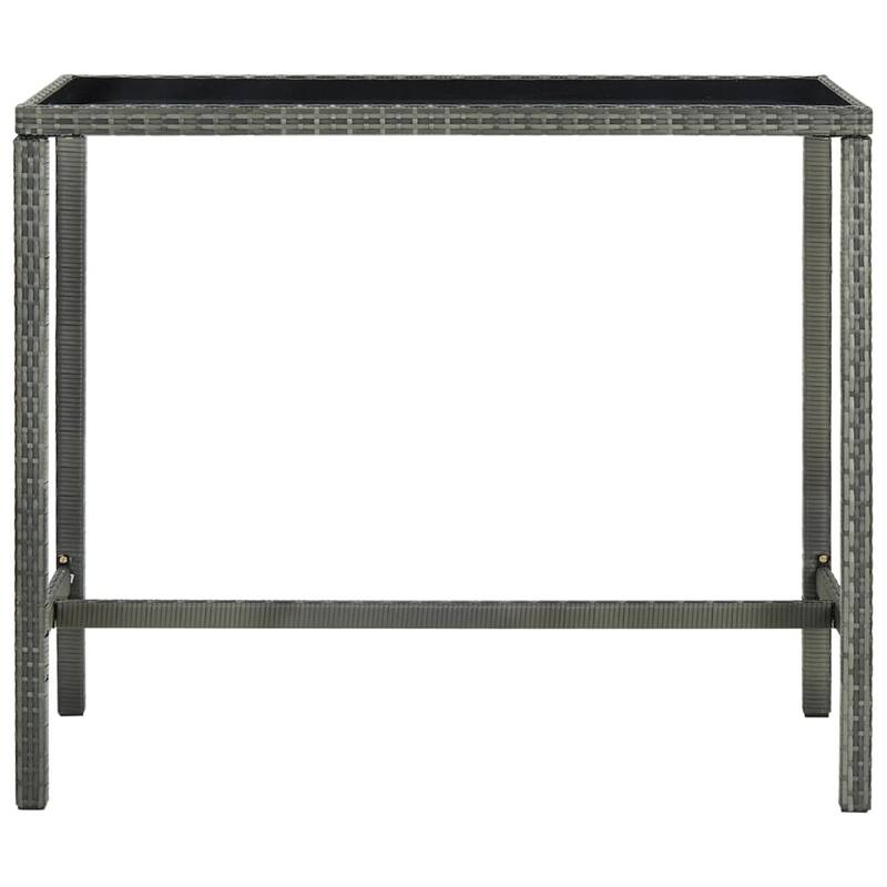 vidaXL Patio Bar Set Outdoor Bistro Set Bar Stool Bistro Table Poly Rattan