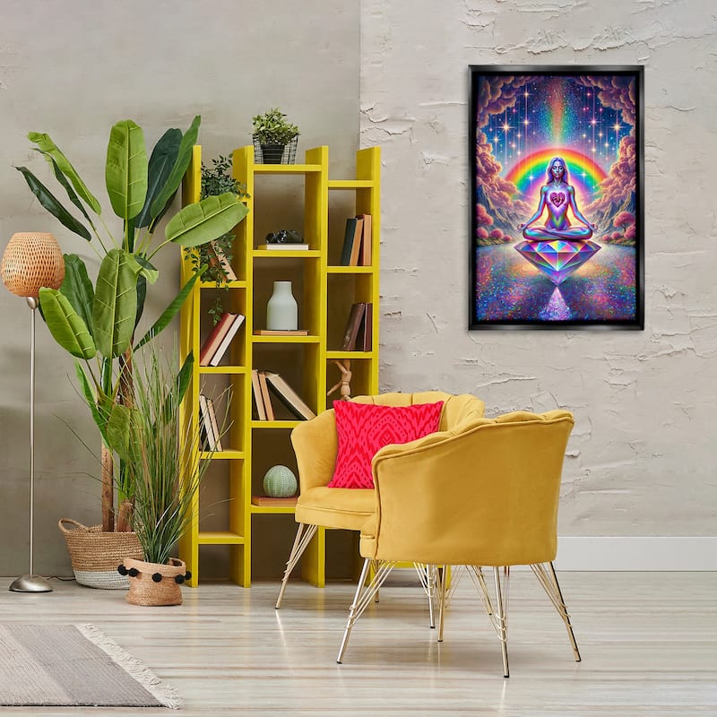 Stupell Spiritual Enlightenment Meditation Framed Floater Canvas Wall Art Design By Spirit of the Rainbow