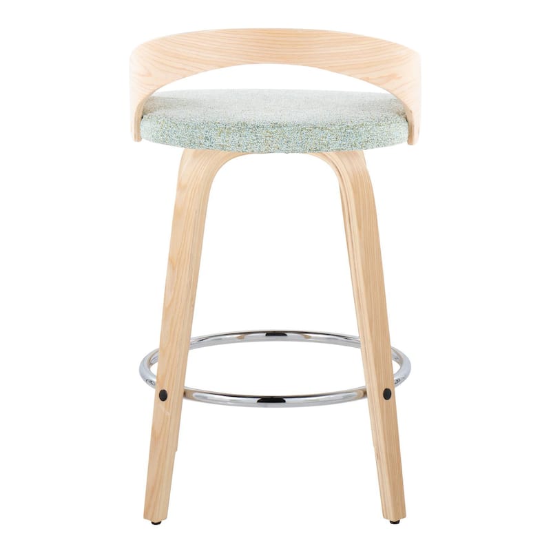 Carson Carrington Stavanger 26" Fixed-Height Counter Stool with Bent Wood Legs & Round Footrest (Set of 2)