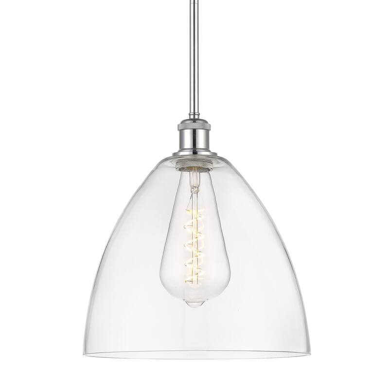 Innovations Lighting 516-1S-13-12 Bristol Pendant Bristol 12" Wide - Polished Chrome / Clear