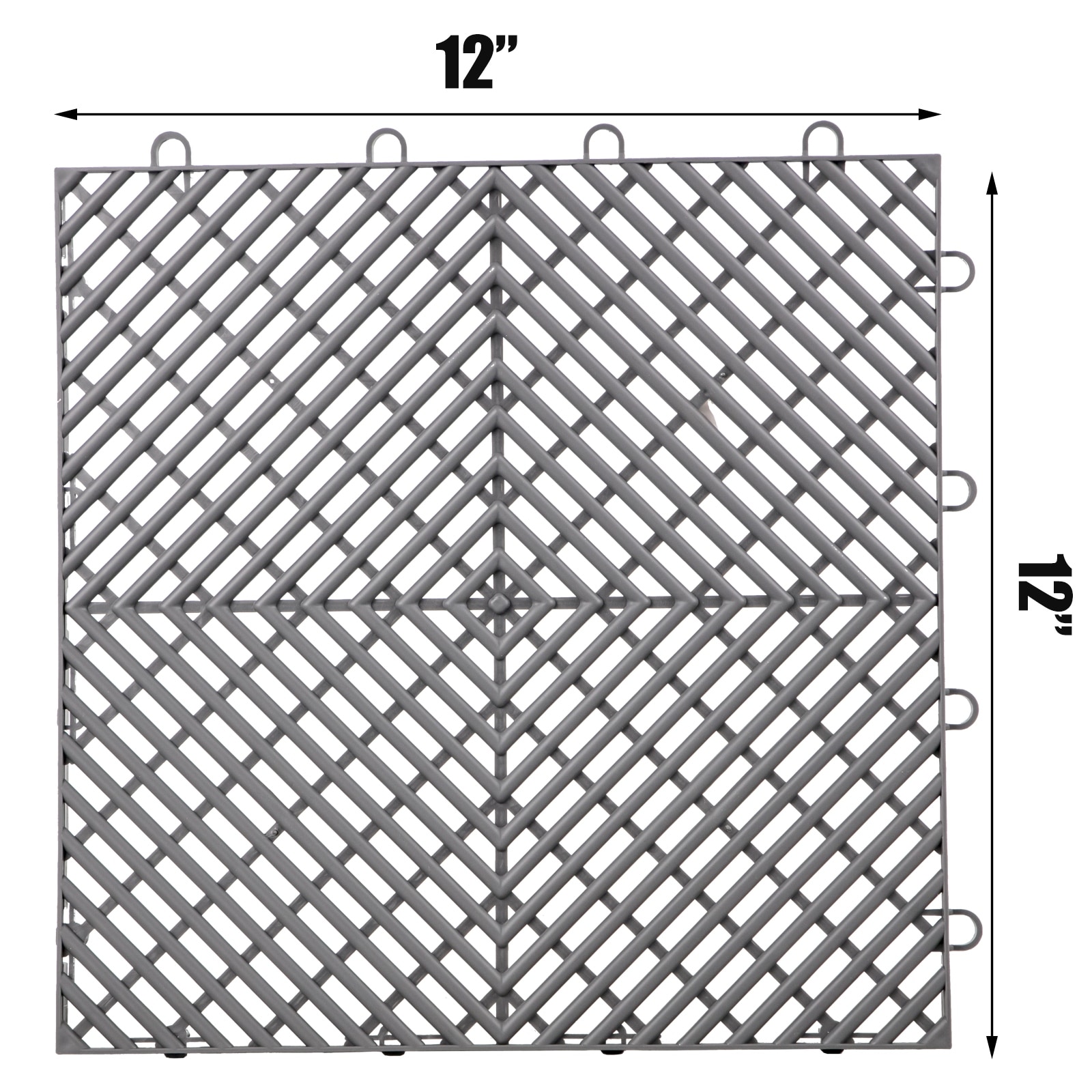 VEVOR Rubber 25/50 PCS Interlocking Drainage Tiles 12x12x0.5 Inches Deck Flooring for Pool Shower Bathroom Deck Patio Garage