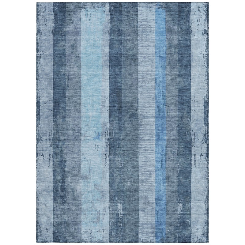 HomeRoots Striped Transitional Rectangle Outdoor Rug