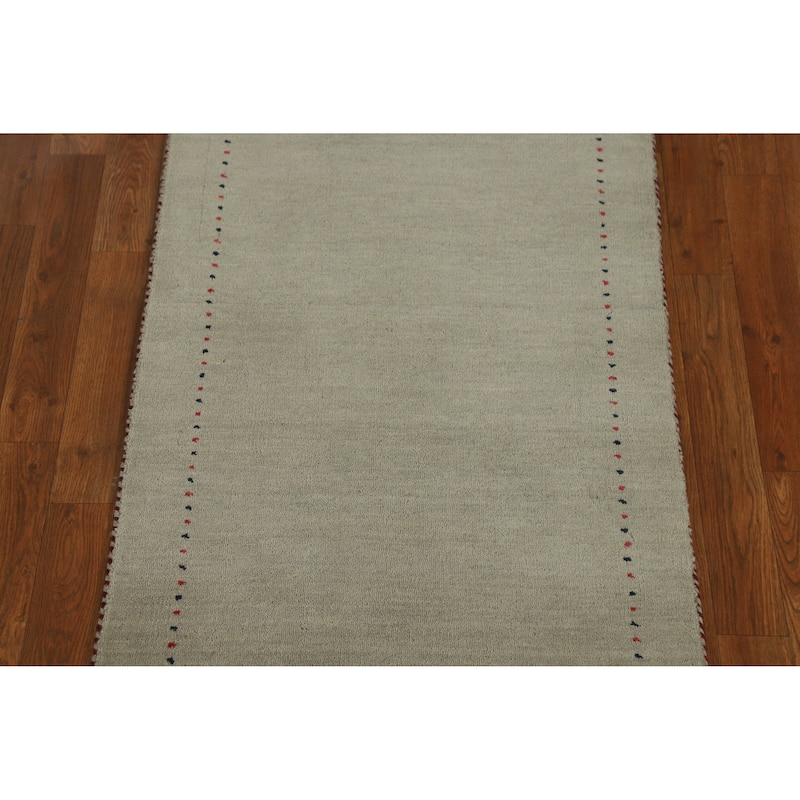 Gabbeh Indian Runner Rug Hand-Knotted Wool Carpet - 2'5" x 7'11"