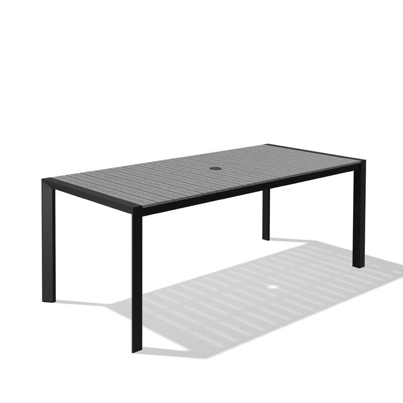 Pellebant Premium Outdoor Patio Aluminum Dining Table with Umbrella Hole