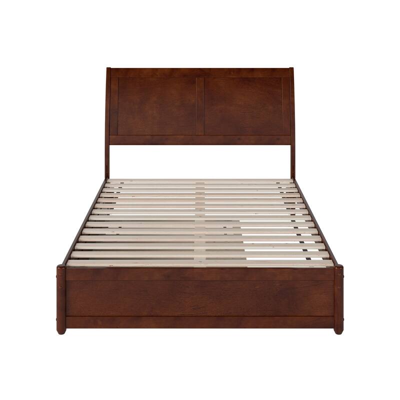 Andorra Platform Bed with Panel Footboard and Twin Trundle