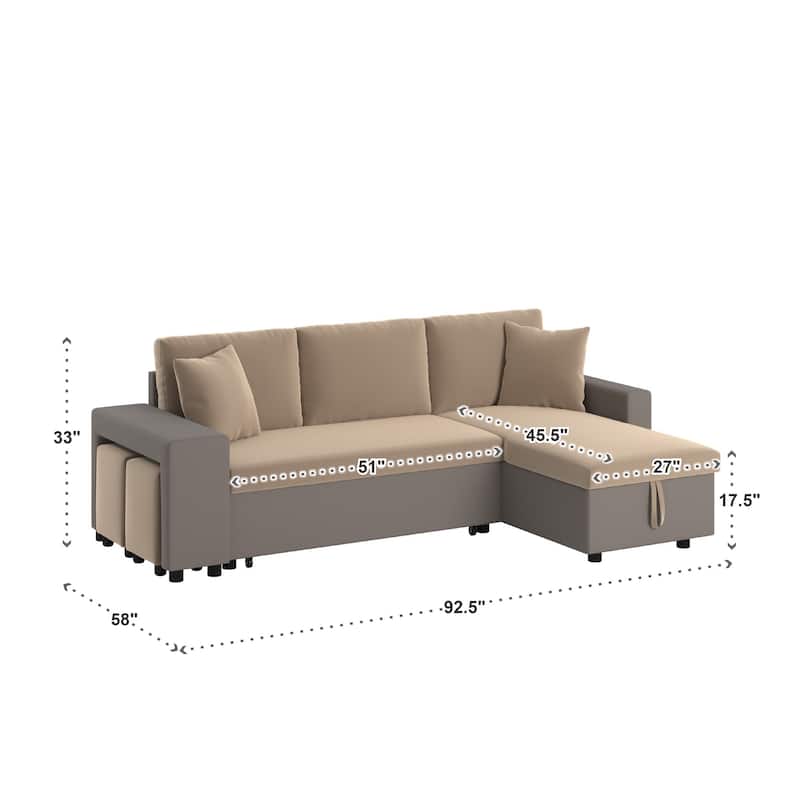 Lorca 2-tone Convertible Sofa with Storage by iNSPIRE Q Modern
