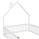 preview thumbnail 18 of 109, Twin/Full Montessori Toddler Floor Bed Frame, Modern House-Shaped Bed Frame with Fence and Full-Length Guardrails for Girls Boys