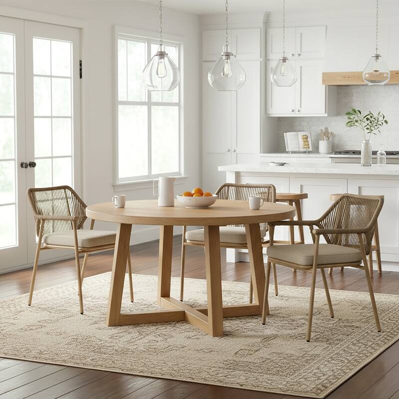 Set of 2 Bisera Brown Outdoor Dining Chair with Arms