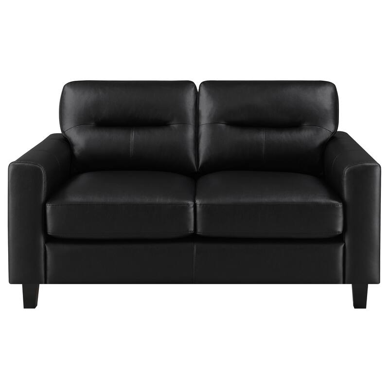 Scotland Faux Leather Upholstered Track Arm Loveseat