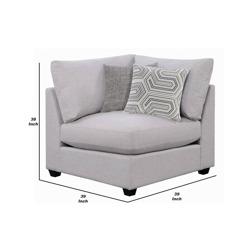 Corner with Cushioned Seating and Tapered Legs, Gray