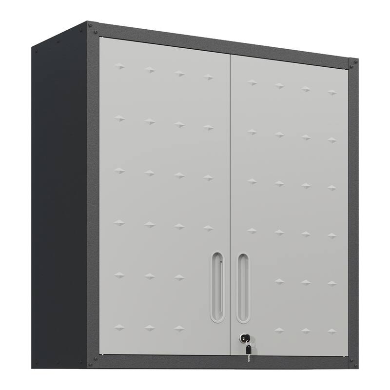Metal Wall-Mounted Tool Storage Cabinet with Locking Door and 1 Shelf