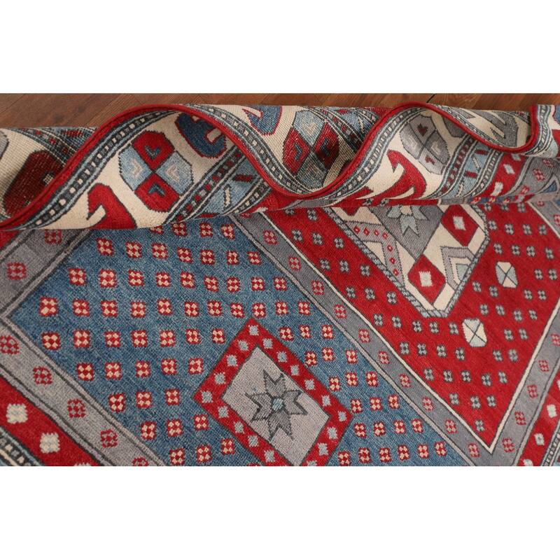 Kazak Oriental Area Rug Handmade Grey Traditional Wool Carpet - 4'11" x 6'9"