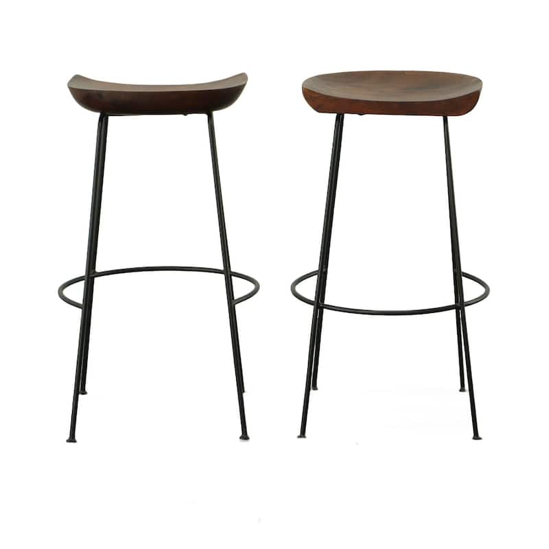 Curved Barstools - 30.5" - Brown and Black - Set of 2