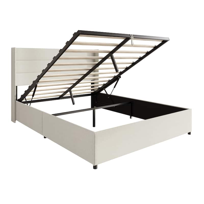 CraftPorch Modern Wingback Platform Lift Up Storage Bed