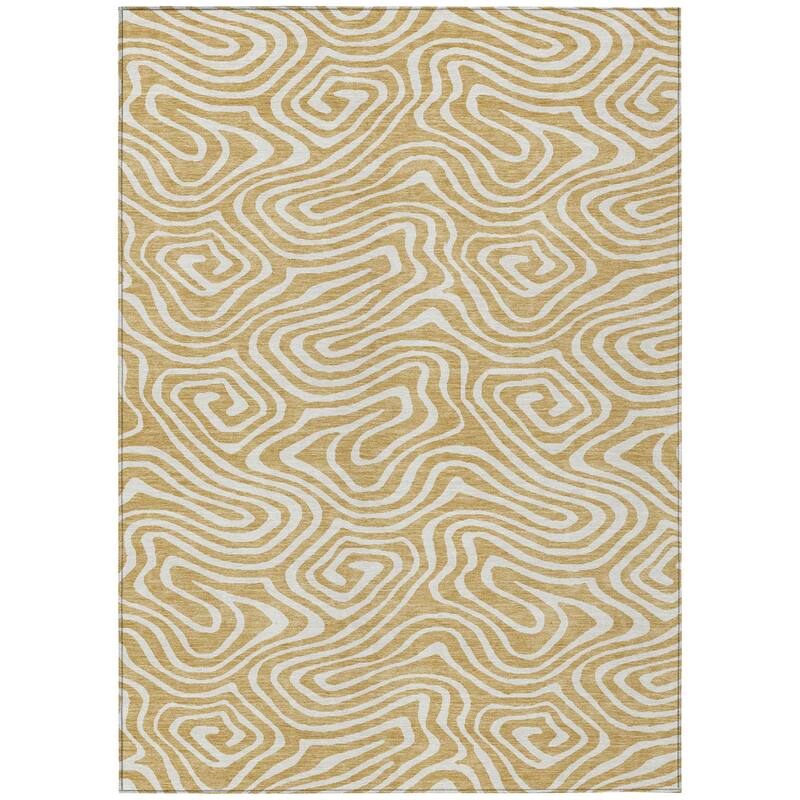 HomeRoots Abstract Transitional Rectangle Outdoor Rug