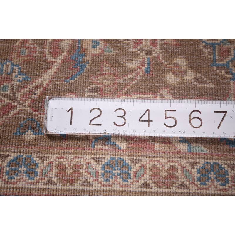 Pink Mashad Persian Vintage Area Rug Hand-Knotted Wool Carpet - 9'7"x 13'4"