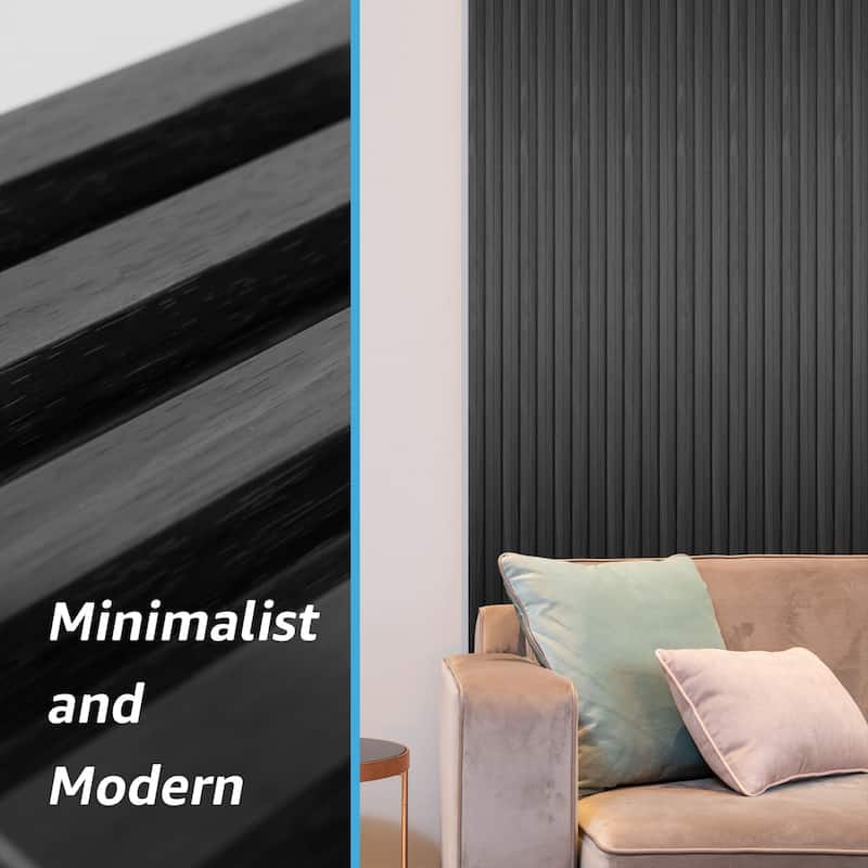 Art3d 103.94''x5.71'' Slat Wood Wall Paneling for Interior and Ceiling Decoration,4-Pack