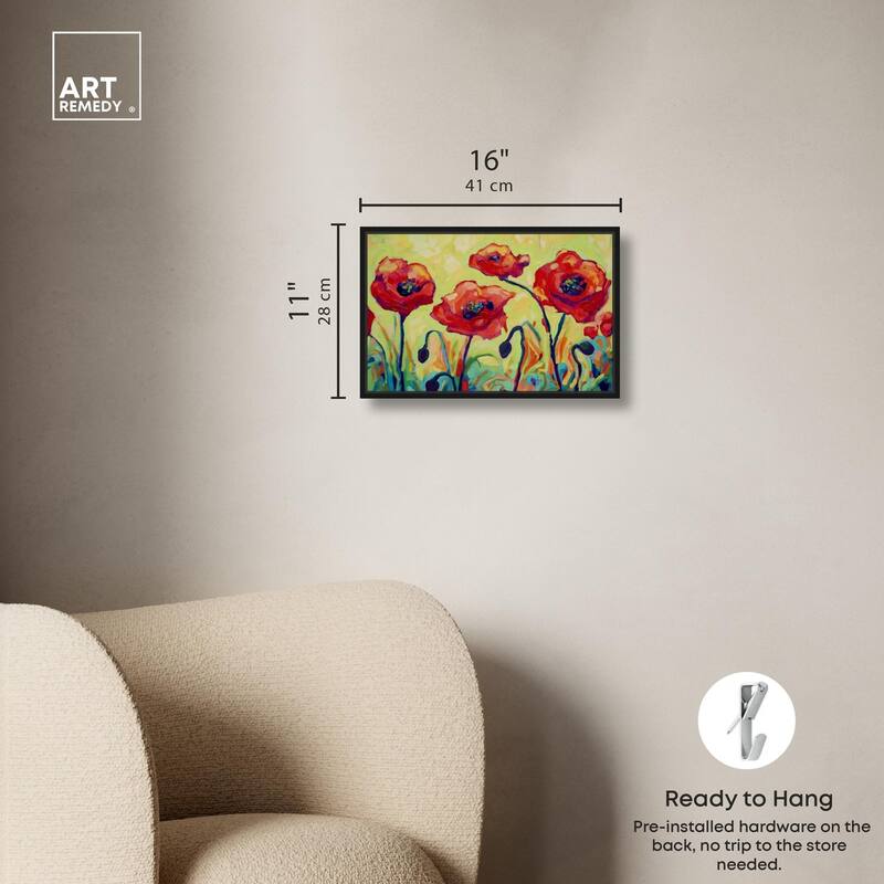 Red Poppy Field II Canvas by Art Remedy