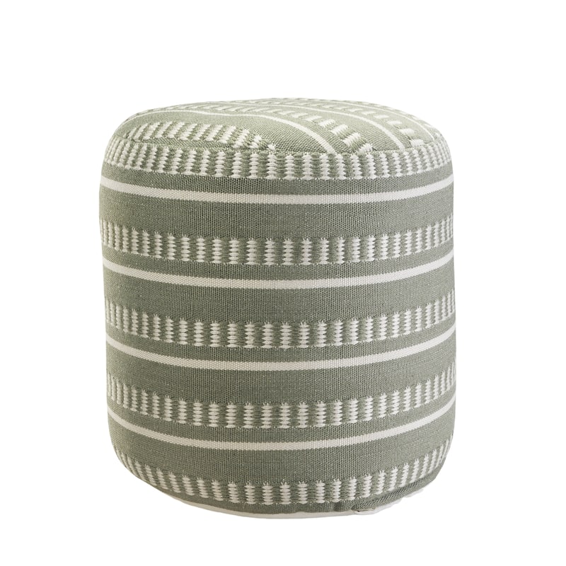 Sevita Dash and Stripe Geometric Indoor Outdoor Pouf - 20" x 20" x 20"