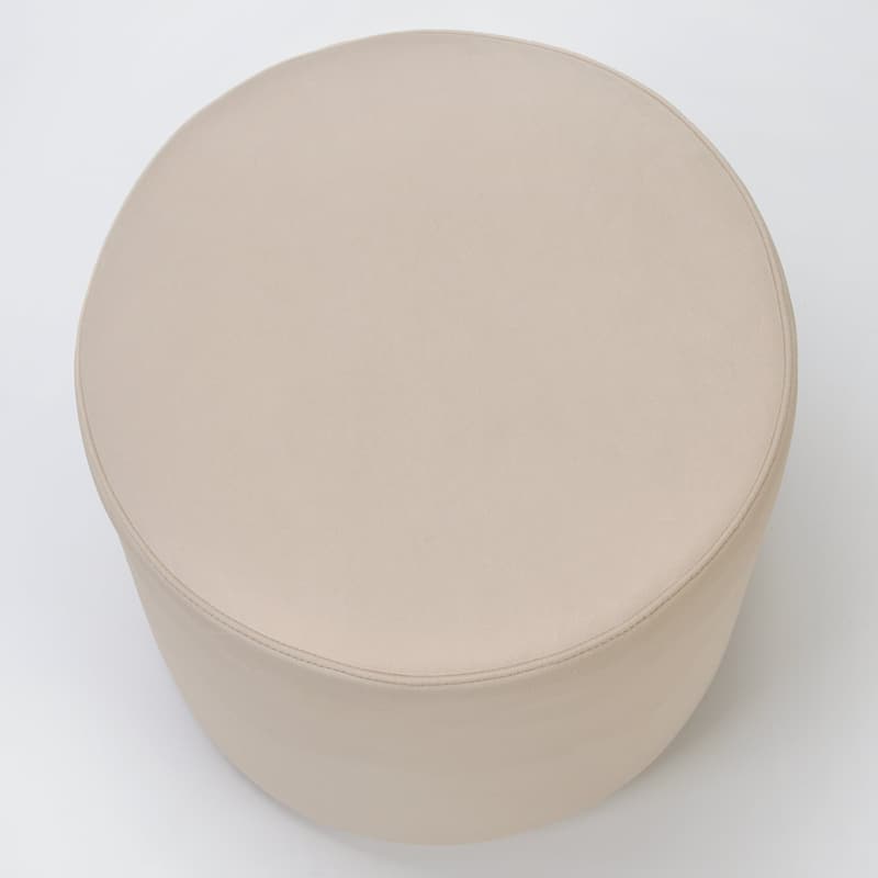 KINWELL Round Upholstered Pouf Ottoman Footrest