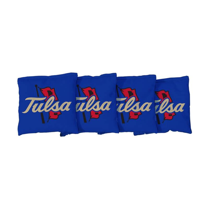 University of Tulsa Golden Hurricane Blue Cornhole Bags - Corn Filled