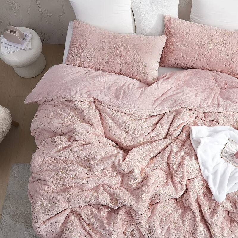 Golden Egg - Coma Inducer® Oversized Comforter Set - Peachy Pink (with Gold Foil)
