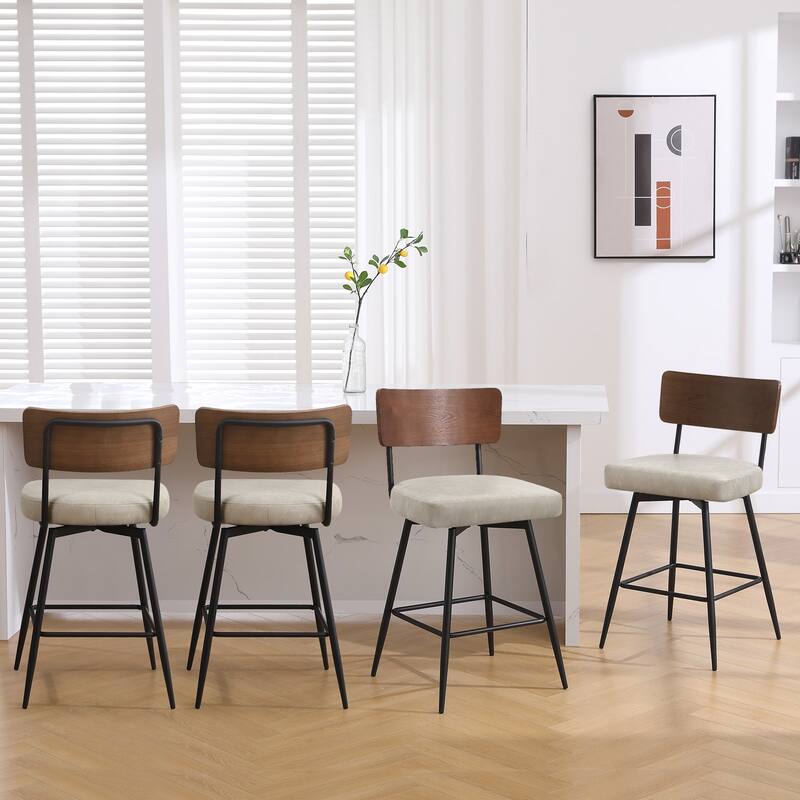 26"/ 29" Faux Leather Swivel Counter/ Bar Stools Set of 2/3