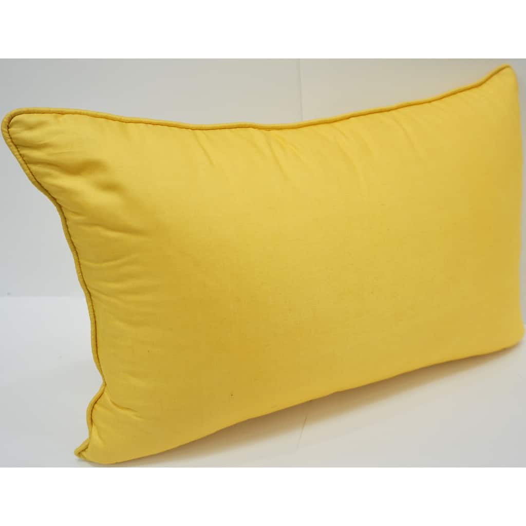 Home&Manor Premium Silk Throw Pillow Lumbar Yellow