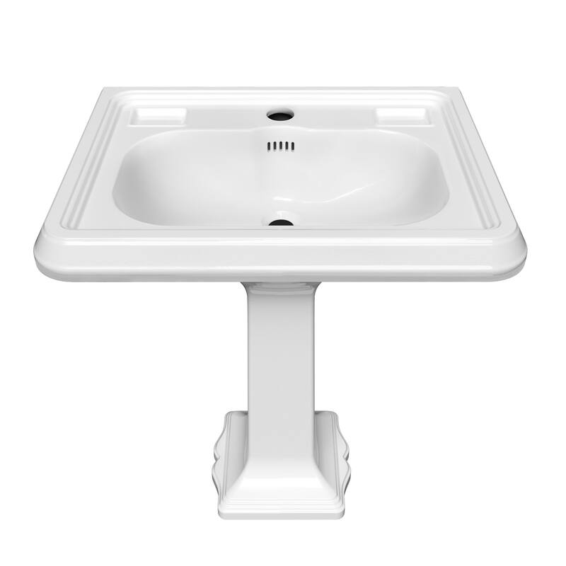 Whitehaus AR854-AR805-1H 28-3/4" Rectangular Vitreous China Pedestal