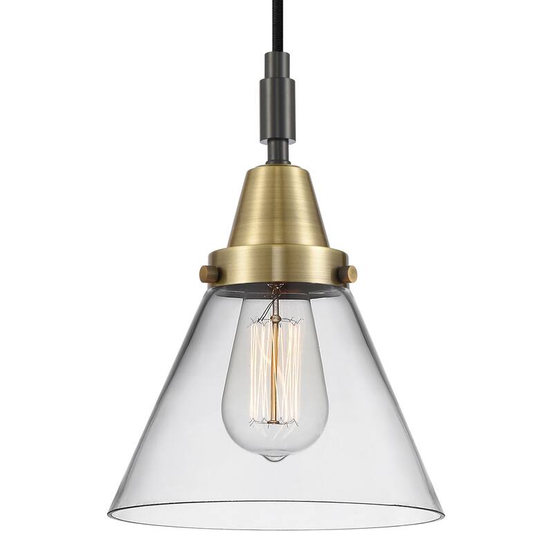 Innovations Lighting 447-1P-G42 Cone 8" Wide Mini Pendant with Clear - Black Antique Brass
