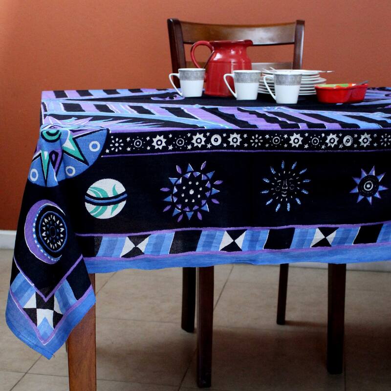 Cotton Celestial Sun Moon Star Rectangle Tablecloth Collection