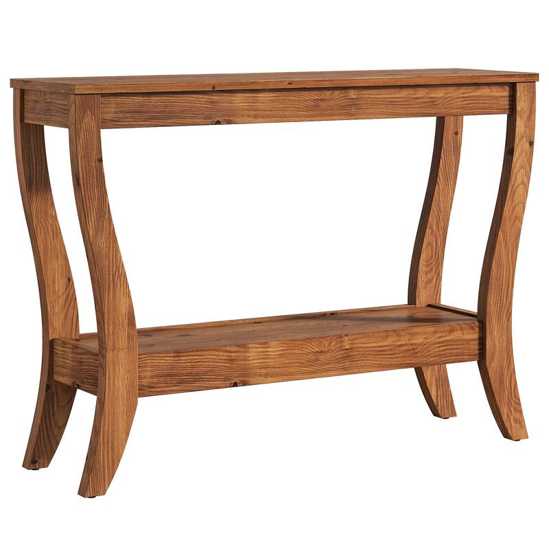 Solid Wood Console Table, Entryway Sofa Table with Storage Shelf for Living Room, Hallway, Foyer