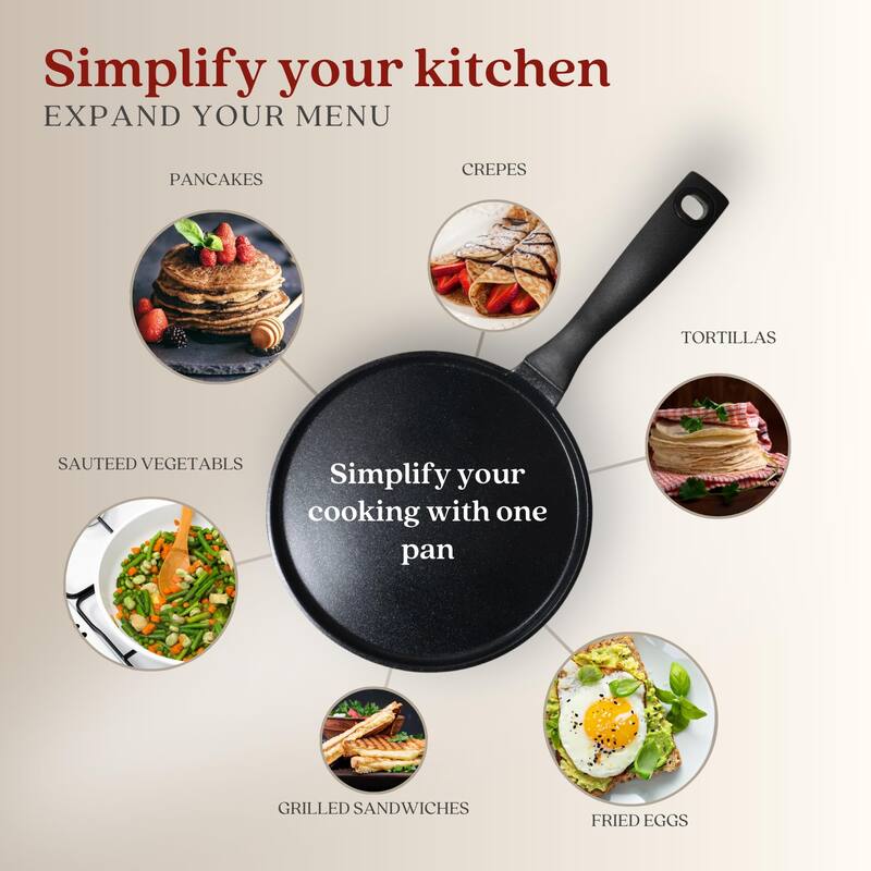 Alva Energy Ceramic Nonstick Griddle Pan Flat Nonstick Cooking Pan
