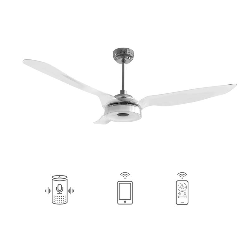 CARRO Felix 60" ABS 3-Blade Indoor Smart Ceiling Fan with Light and Remote