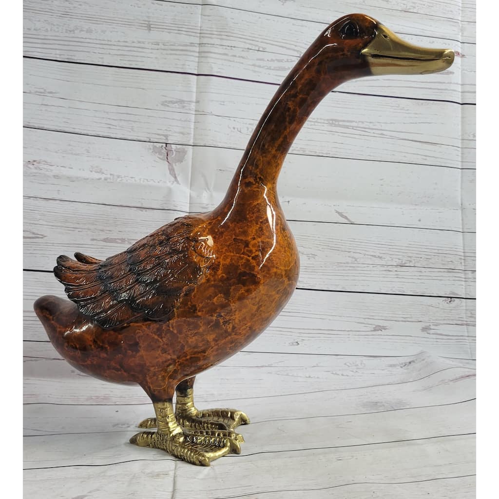 Austrian Vienna Bronze Garden Duck Highly Detailed Colors Statue 15 Inches X 17 Inches