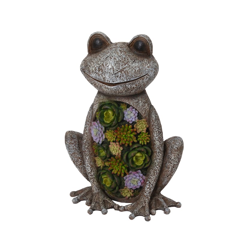 18.3 in. Polyresin Frog Sculpture
