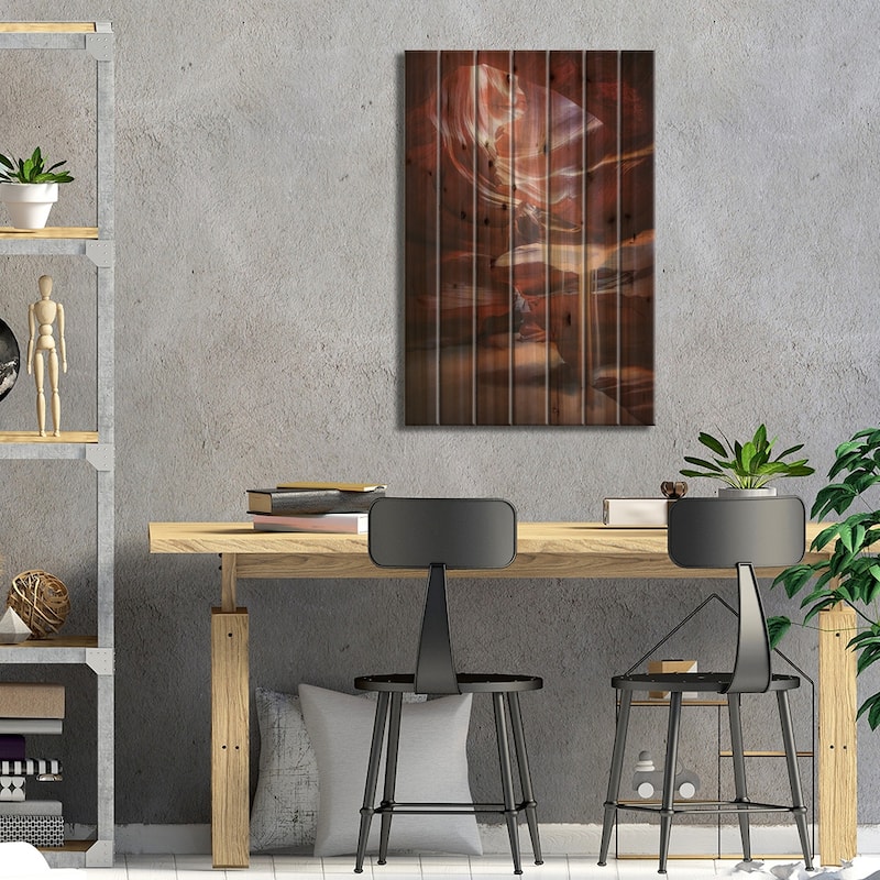 Antelope Sandfall Print On Wood by Clara Gamito - Multi-Color