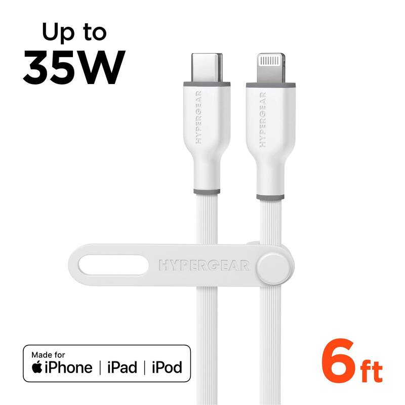HyperGear Flexi PRO USB-C to Lightning Cable 6ft - White