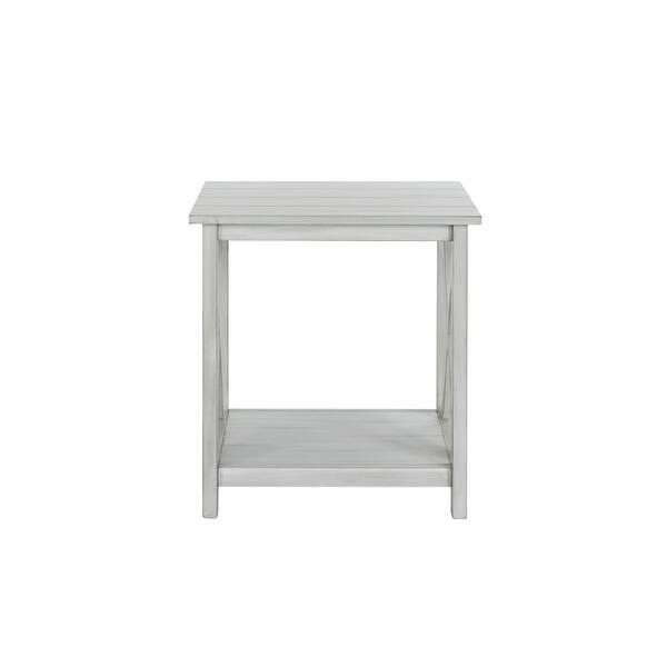 Jamestown Distressed White Wood End Table Overstock 25750448