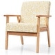 preview thumbnail 8 of 20, Costway Modern Accent Armchair Upholstered Lounge Chair w/Rubber Wood - 25'' x 26.5'' x 32''