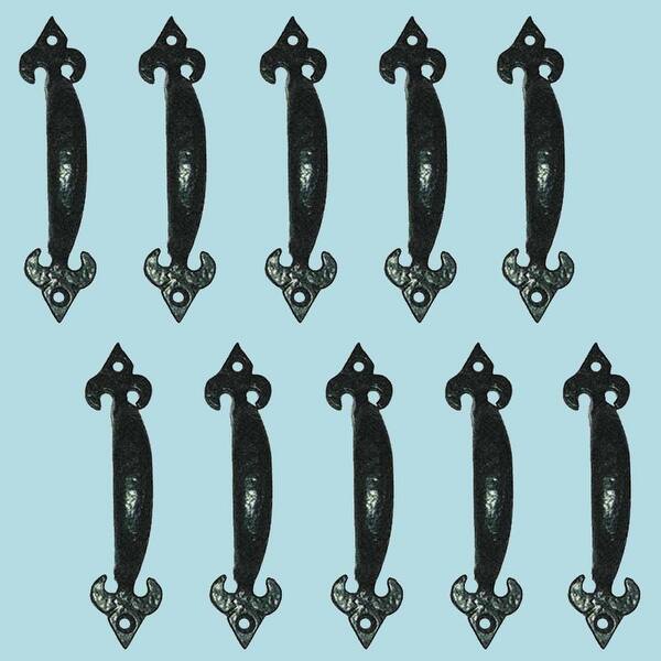 Shop 10 Door Or Drawer Pull Black Wrought Iron Fleur De Lis 4