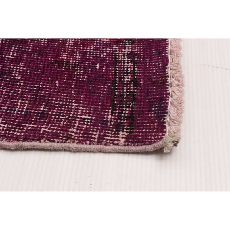 ECARPETGALLERY Hand-knotted Color Transition Dark Magenta Wool Rug - 9'7 x 12'10