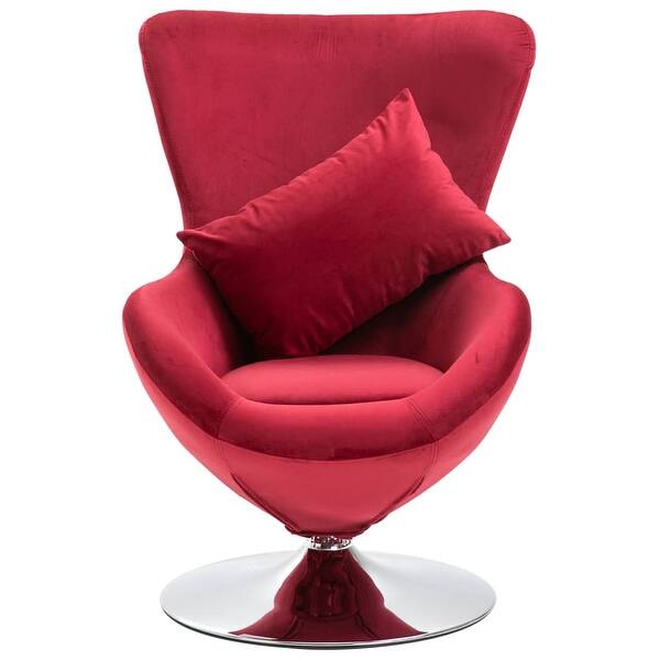 Red Velvet Swivel Chair All modifiable for optimal comfort. img