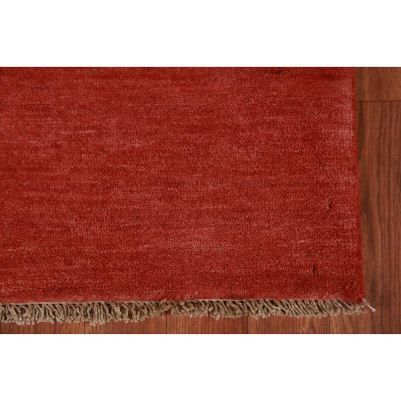 Modern Red Gabbeh Oriental Rug Handmade Wool Carpet - 3'4" x 5'0"