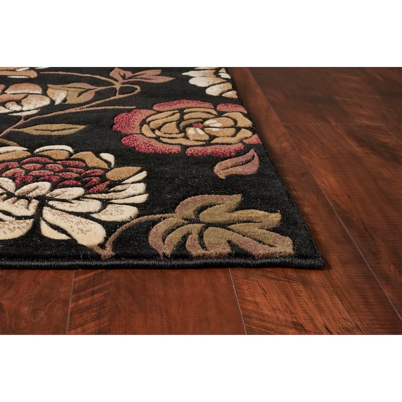 Copper Grove Korneuberg Black Floral Area Rug