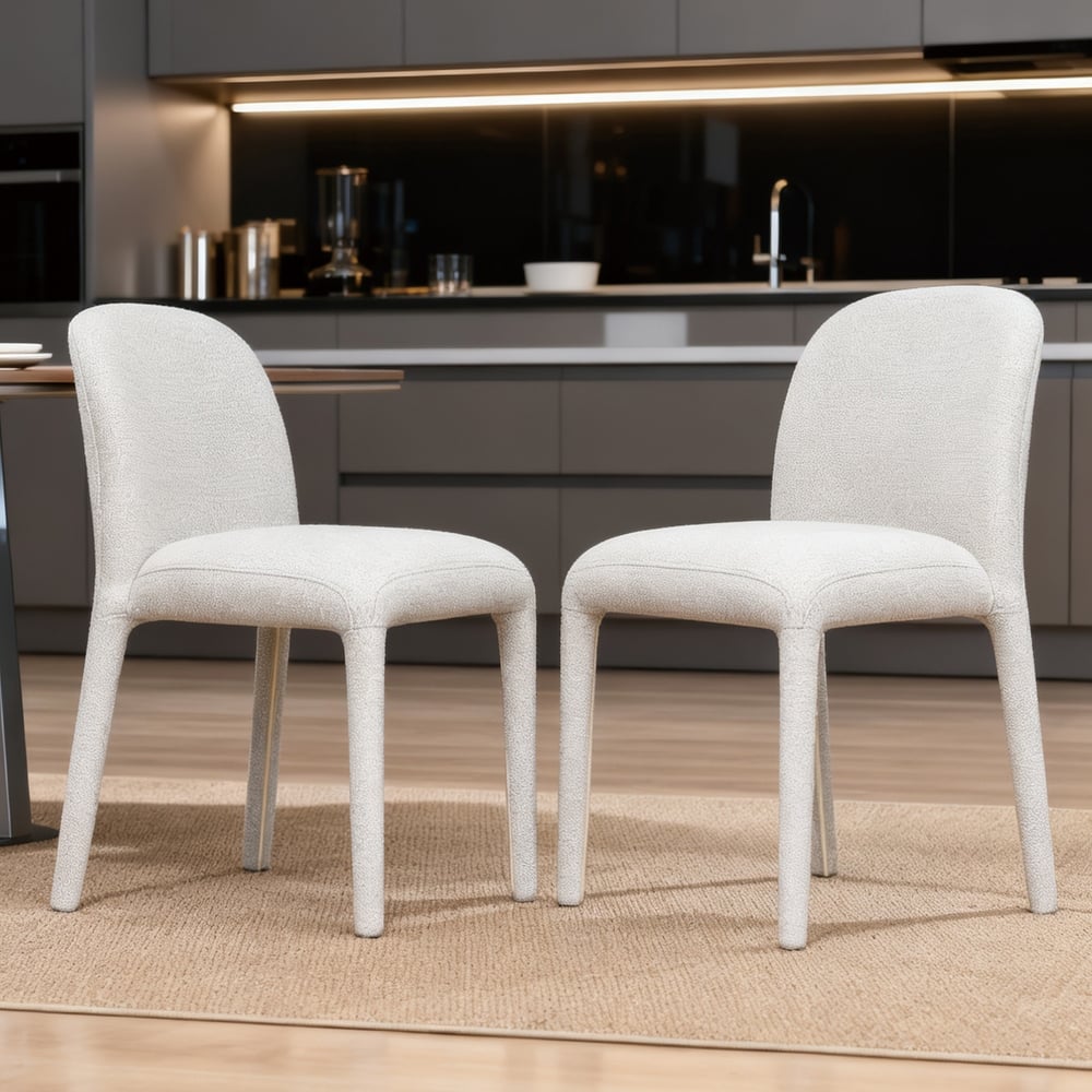 Modern 18" W Upholstered Dining Chair Fully Assembly Design Iron Legs