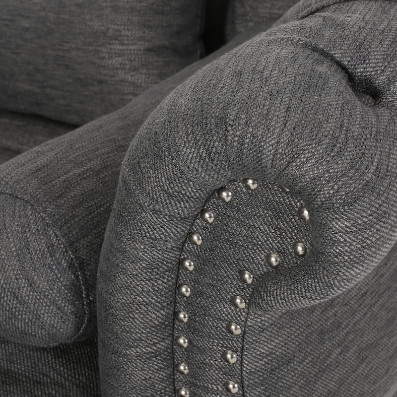 Wellston Tufted Double Chaise Lounge by Christopher Knight Home - 62.50" L x 58.50" W x 34.00" H