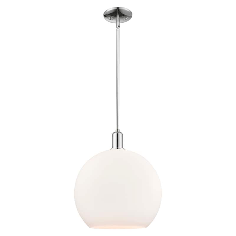 Innovations Lighting Endless Possibilities Arcadia - Athens - 1 Light 14" Stem Hung Mini Pendant - Polished Chrome/Matte White